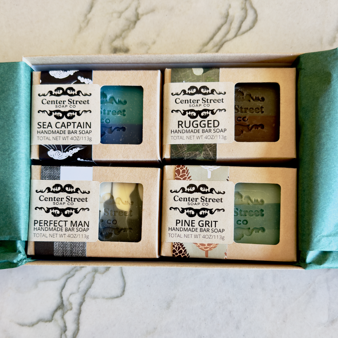 The Lumberjack Gift Box of Handmade Bar Soap by Center Street Soap Co. for Christmas