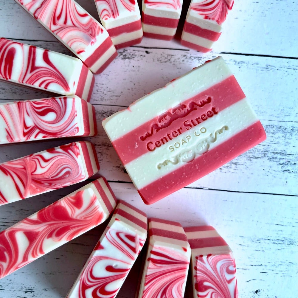 Center Street Soap Co. Candy Cane Handmade Soap Bar