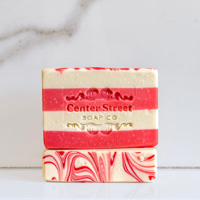 Center Street Soap Co. Candy Cane Handmade Soap Bar