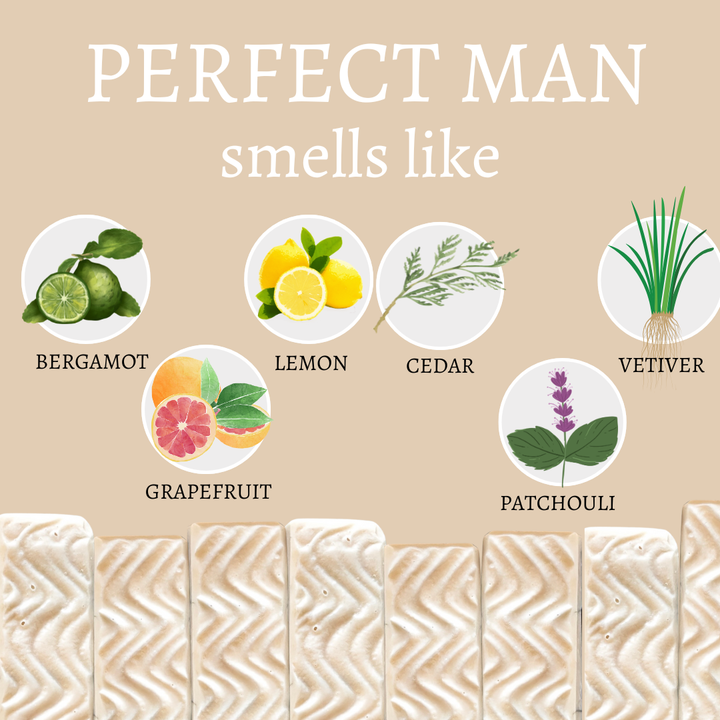 Perfect Man Handmade Bar Soap by Center Street Soap Co. Smells Like Graphic