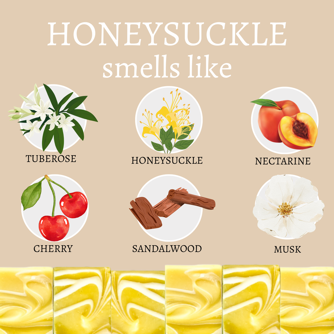 What Honeysuckle Handmade Soap Bar Smells Like by Center Street Soap Co.