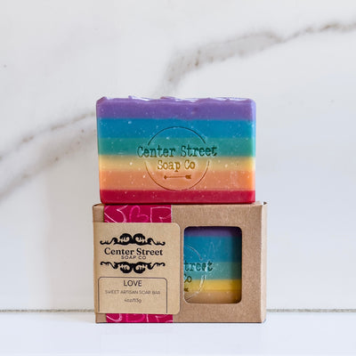 Center Street Soap Co. Love Handcrafted Soap Packaged