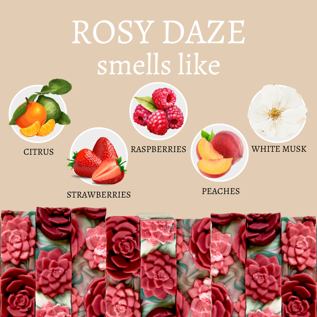 What Rosy Daze Handmade Soap Bar Smells Like for Valentine's Day by Center Street Soap Co.