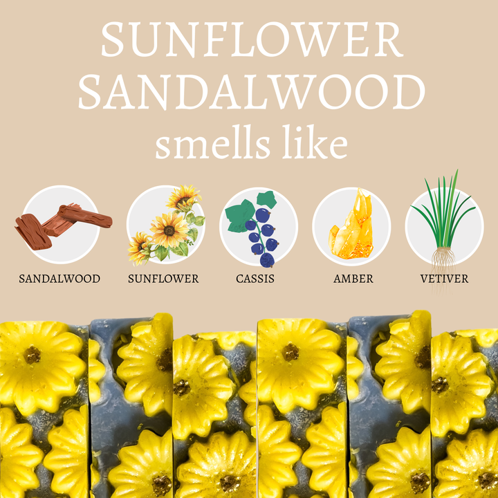 Sunflower Sandalwood Handmade Soap Bar