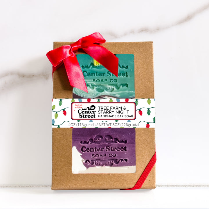 Tree Farm + Starry Night Handmade Soap Gift Box - Two Soaps
