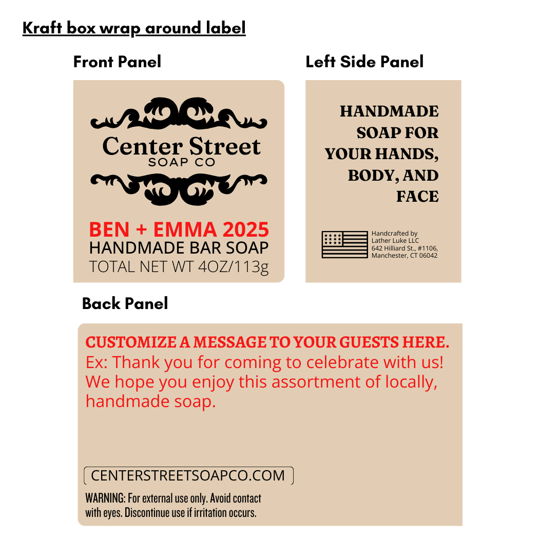 Personalized Wedding and Shower Favors - Soap Slices (20 Boxes)