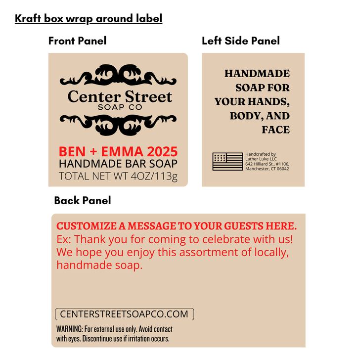 Personalized Wedding and Shower Favors - Soap Slices (20 Boxes)