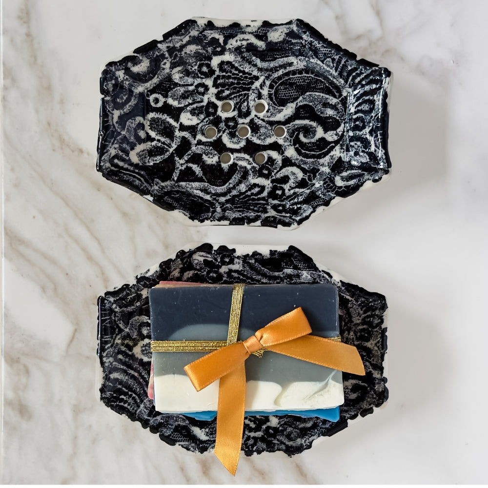 Vintage Lace Ceramic Soap Dish