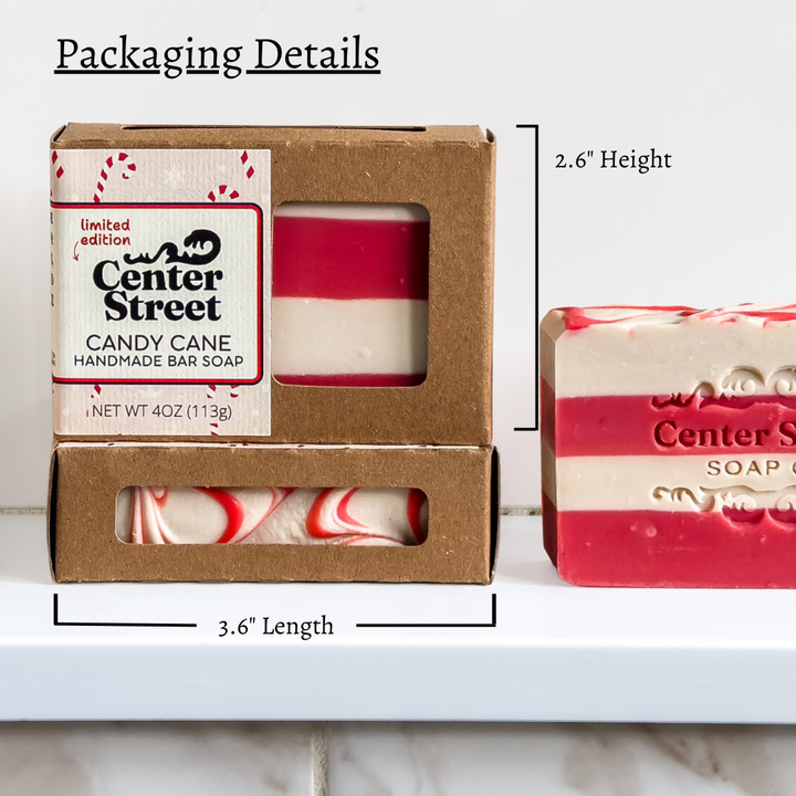 Candy Cane Handmade Soap Bar (4oz)
