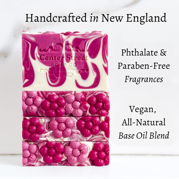 Cherry Blossom Handmade Soap Bar by Center Street Soap Co. Handcrafted in New England