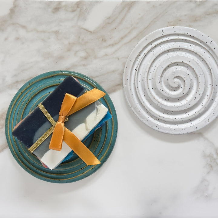 Speckled Round Ceramic Soap Dish