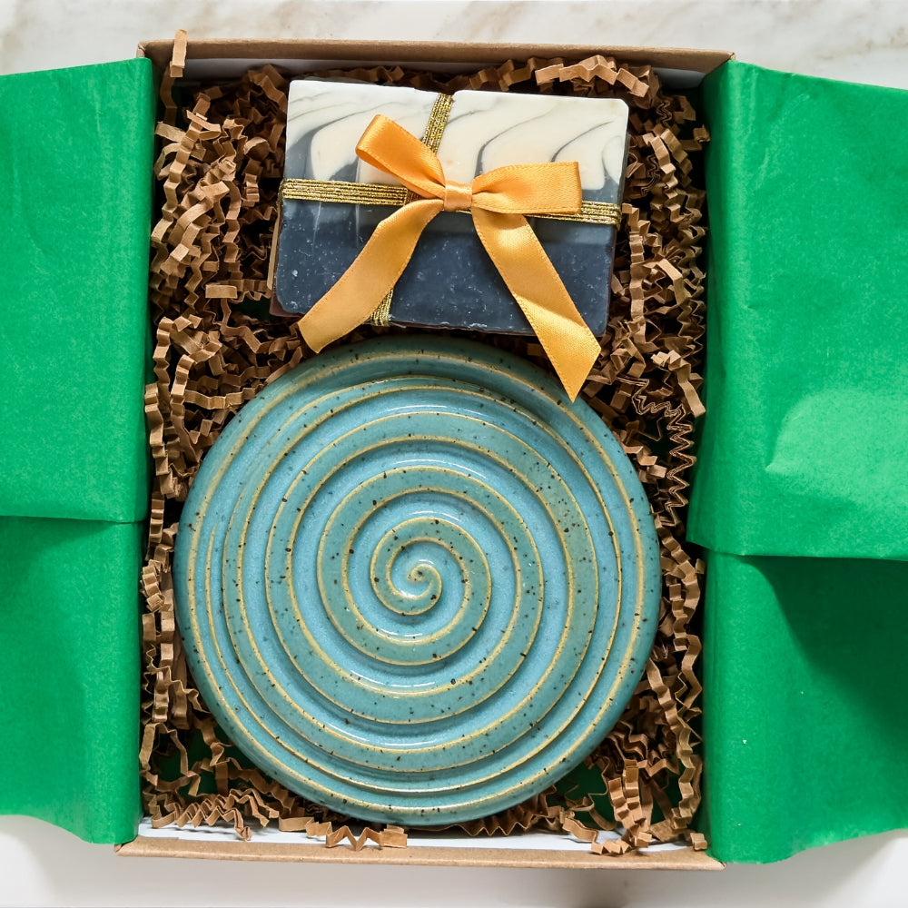Speckled Round Ceramic Soap Dish