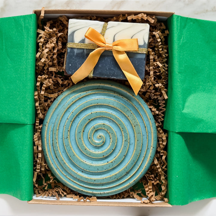 Speckled Round Ceramic Soap Dish