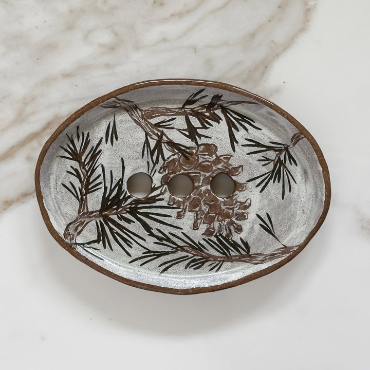 Winter Pine Ceramic Soap Dish