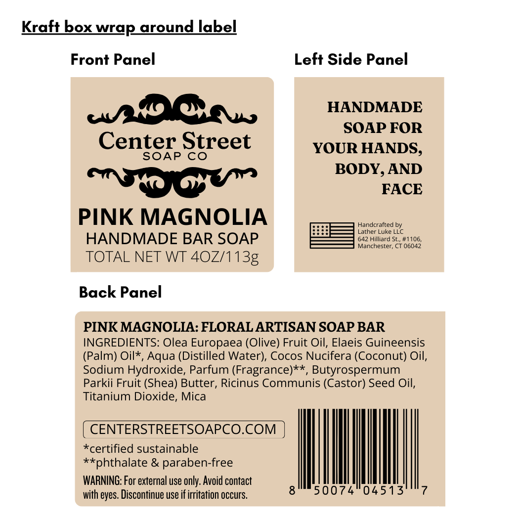 Pink Magnolia Handmade Soap Bar