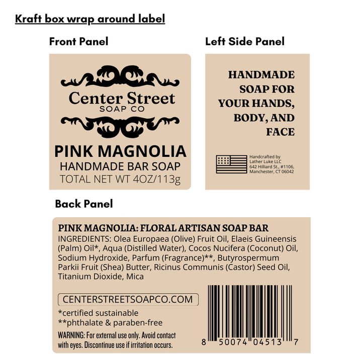 Pink Magnolia Handmade Soap Bar