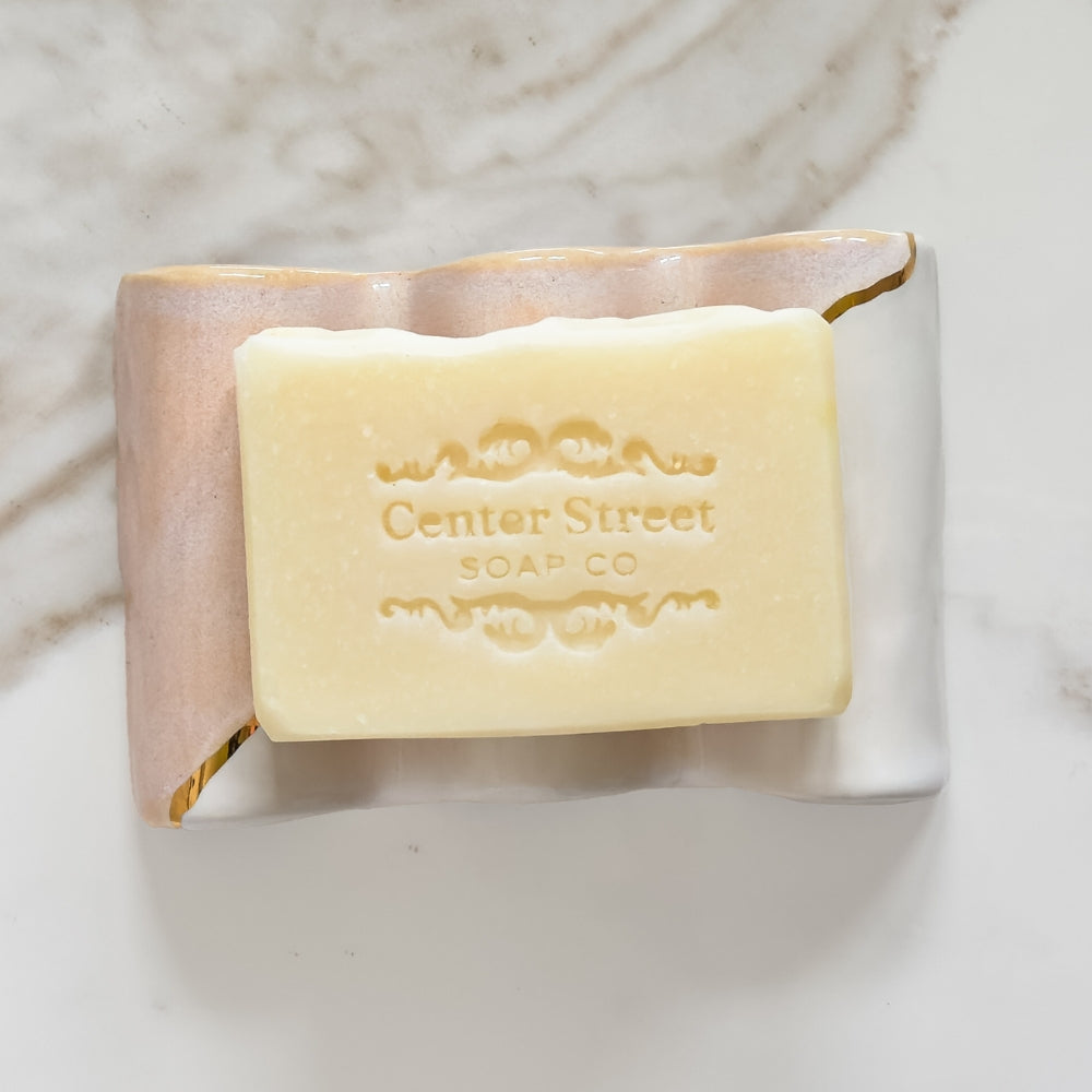 Gold Wave Ceramic Soap Dish