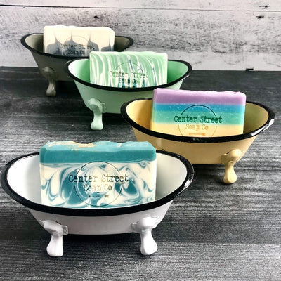Center Street Soap Co. Bathtub Soap Dishes with Handcrafted Soaps