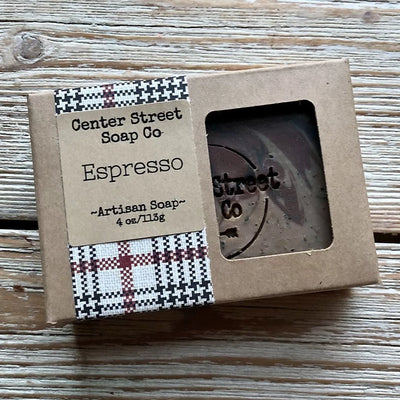 Center Street Soap Co. Espresso Handcrafted Soap Packaged